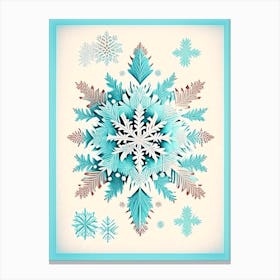 Frozen, Snowflakes, Vintage Sketch 1 Canvas Print