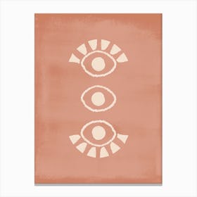 Abstract Eyes 2 Terracotta Canvas Print