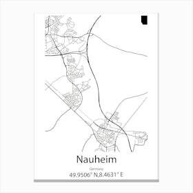 Nauheim,Germany Minimalist Map Canvas Print