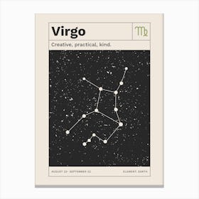 Virgo Zodiac Sign Constellation Canvas Print