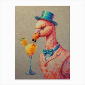 Flamingo Cocktail Canvas Print