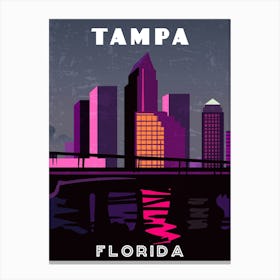 Tampa, Florida, USA — Retro travel minimalist poster Canvas Print