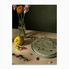 Cake With Flowers Canvas Print