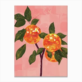 Orange Disco Ball Tree Green Oranges Canvas Print