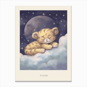 Sleeping Baby Tiger Cub Nursery Poster Canvas Print