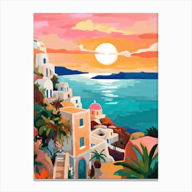 Santorini Greece Travel Italy Housewarming Painting Canvas Print