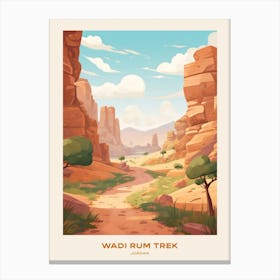Wadi Rum Trek Jordan Hike Poster Canvas Print