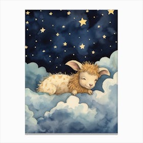 Baby Goat 2 Sleeping In The Clouds Canvas Print
