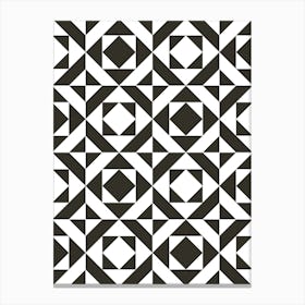 Abstract Black And White Geometric Pattern Canvas Print