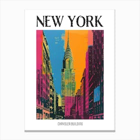 Chrysler Building New York Colourful Silkscreen Illustration 2 Poster Canvas Print