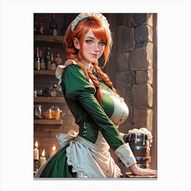 Maid In A Bar Canvas Print