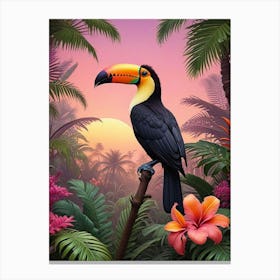 Tropical Botanical Jungle Art Print (3) Canvas Print