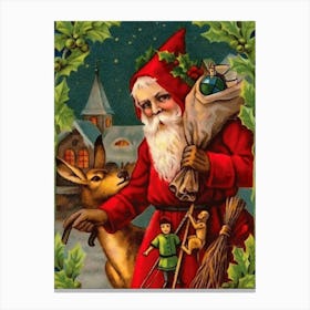 Santa Claus In Red Suit Canvas Print