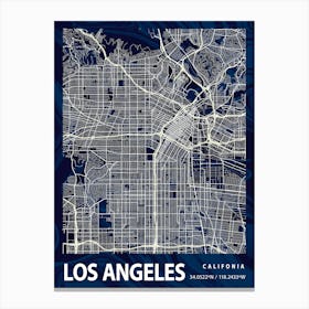 Los Angeles Crocus Marble Map Canvas Print