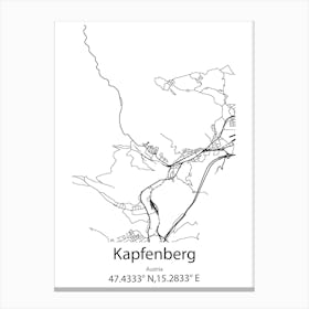 Kapfenberg,Austria Minimalist Map Canvas Print