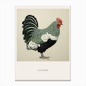 Ohara Koson Inspired Bird Painting Chicken 8 Poster Canvas Print
