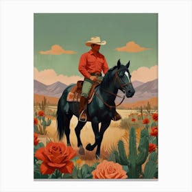 Cowboy In The Desert 17 Canvas Print