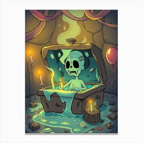 Skeleton In The Chest Canvas Print