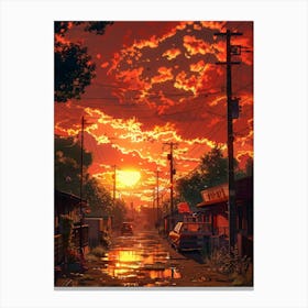 Sunset Street Canvas Print