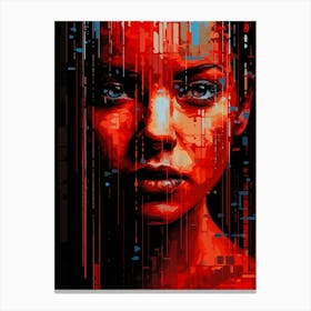 Digital Pixelation Abstract Lady 2 Canvas Print