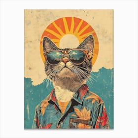 Vintage Retro Poster Cool Cat 18 Canvas Print