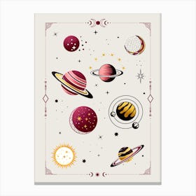 Planets And Stars Canvas Print