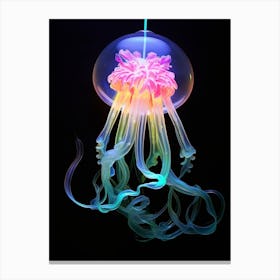 Moon Jellyfish Neon Illustration 5 Canvas Print