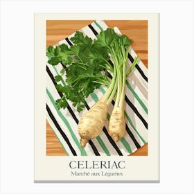 Marche Aux Legumes Celeriac Summer Illustration 8 Canvas Print