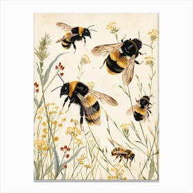 Andrena Bee Storybook Illustration 27 Canvas Print