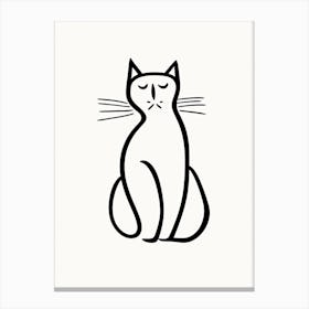 Cat Line Drawing Sketch 7 Canvas Print