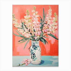 A Vase With Snapdragon, Flower Bouquet 1 Canvas Print