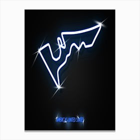 Circuit Of The Americas United States F1 Track neon Canvas Print