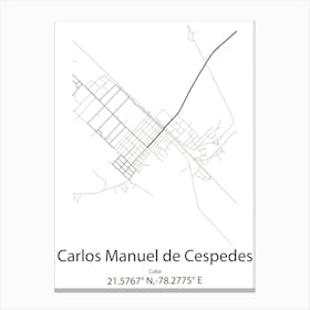 Carlos Manuel De Cespedes,Cuba Minimalist Map Canvas Print