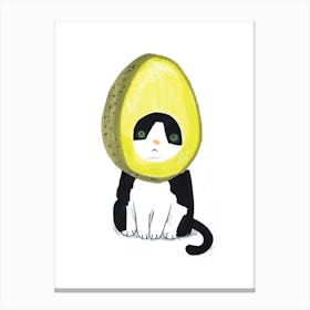 Avocado Cat Canvas Print