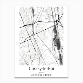 Choisy Le Roi,France Minimalist Map Canvas Print