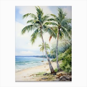 Palm Trees On The Beach Canvas Print