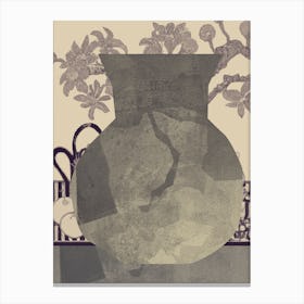 Abstract Still Life With Urn, Sepia, Collage No.12923-03 Canvas Print