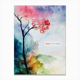 Tree Watercolor Painting Canvas Print