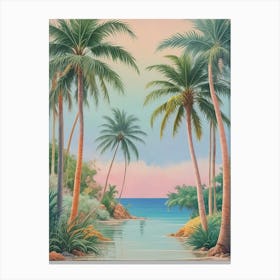 Tropical Palm Trees On The Beach no1 Toile