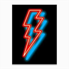 Neon Bowie Bolt  Canvas Print