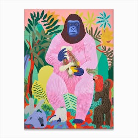 Maximalist Animal Painting Gorilla 1 Canvas Print