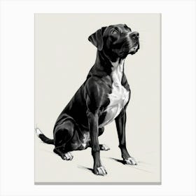 Black And White Dog Canvas Print