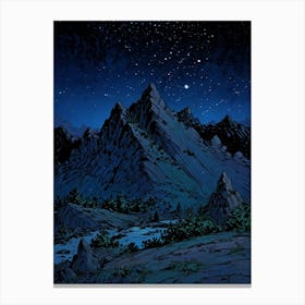 Night In The Mountains 2 Canvas Print