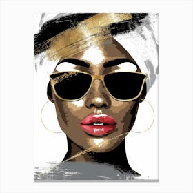 Black Woman In Sunglasses Canvas Print