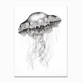 Box Jellyfish Drawing 3 Canvas Print