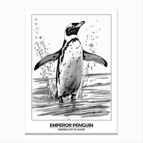 Penguin Jumping Out Of Water Poster 2 Canvas Print