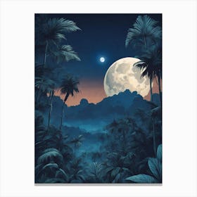 Full Moon In The Jungle 12 Canvas Print