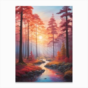 Sunset In The Forest 9 Canvas Print