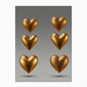 Golden Hearts 2 Canvas Print