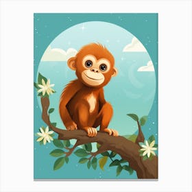 Baby Animal Illustration  Orangutan 2 Canvas Print